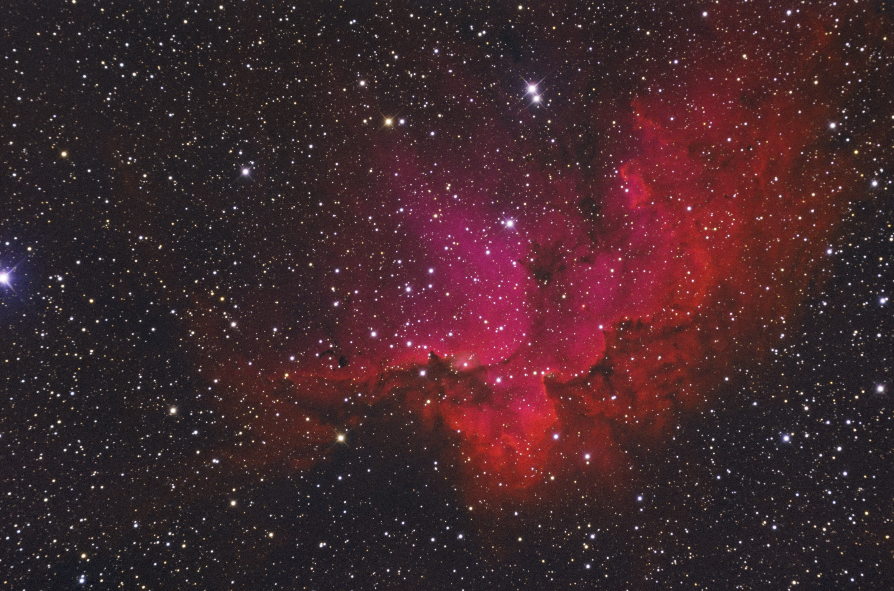 NGC7380 & Sh2-142 Narrowband Ha/SII/OIII